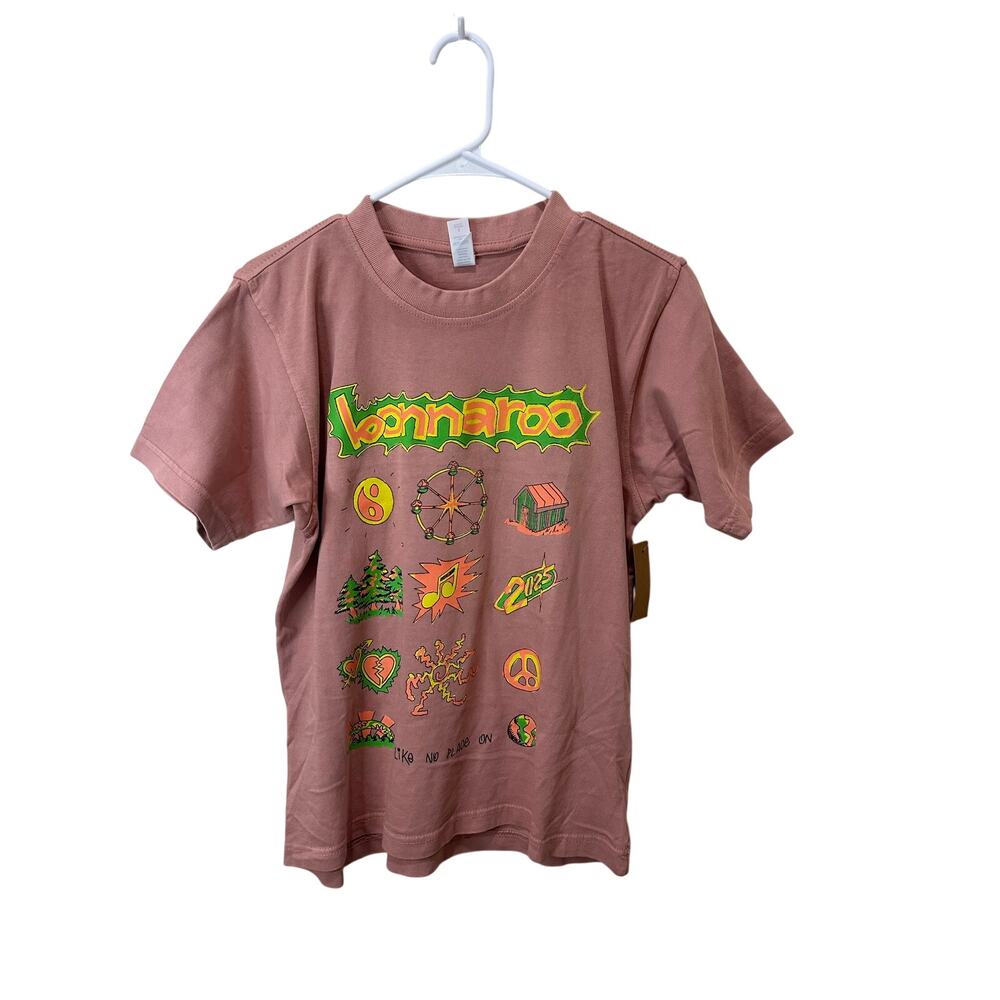 Bonnaroo 2025 T-Shirt Salmon Pink NWT Sz S Graphic Festival Tee
